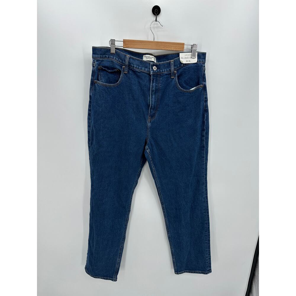 Abercrombie The Ankle Straight Ultra High Rise Denim Jeans Women‎ 33/16L NWT